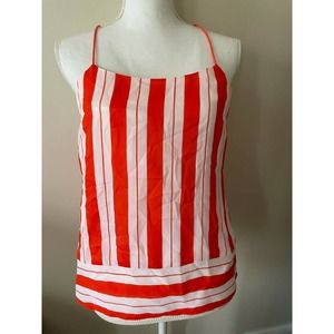 Banana Republic Women's Tank Top Camisole Orange White Striped Size 4